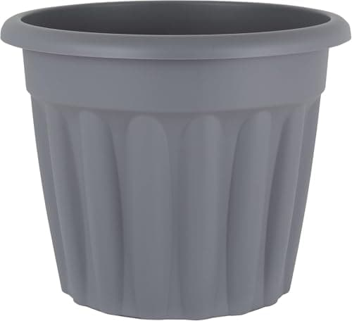 Image of Muddy Hands 42 Litre Grey Extra Large Round Plant Pot Heavy Duty Outdoor Garden Vegetable Fruit Flower Herb Tree Plastic Planter