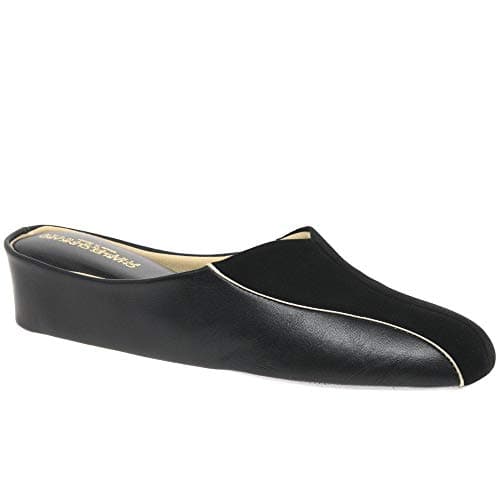 Image of Relax Martha Leather and Suede Slipper 7 Black