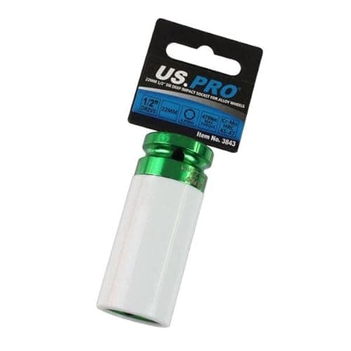 Image of US PRO Tools Single 1/2" Dr 22mm Deep Impact Alloy Wheel Socket 3843