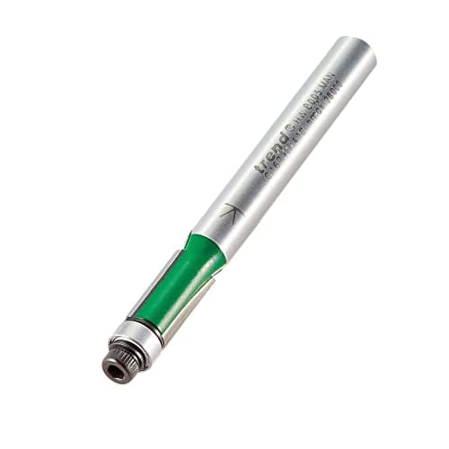Image of Trend CraftPro Bearing Guided Trimmer Router Cutter, 1/4 Inch Shank, 6.35mm Cut Diameter, 12.7mm Cut Length, Tungsten Carbide Tipped, C167X1/4TC
