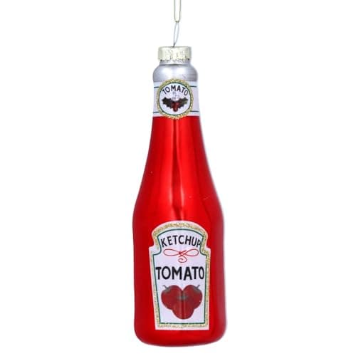 Image of Gisela Graham Glass Bottle of Ketchup Decoration