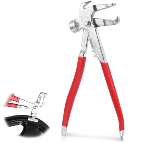 Image of Swpeet 1Pc Red Wheel Balancing Weight Plier Hammer Tool for Clip-On Balance Rims, Wheel Weight Pliers Tire Repair Tools with Flat & Pointed Mouths for Car SUV Pickup Truck