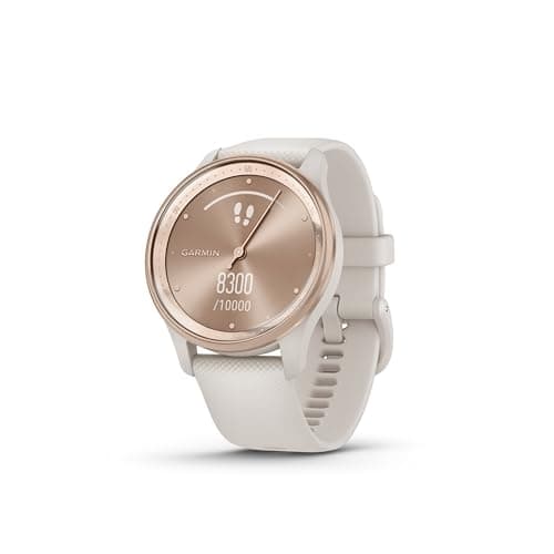 Image of Garmin vívomove Trend, 40mm Stylish Hybrid Smartwatch with Health and Fitness functions, Dynamic Watch Hands, Touchscreen Display and up to 5 days battery life, Ivory