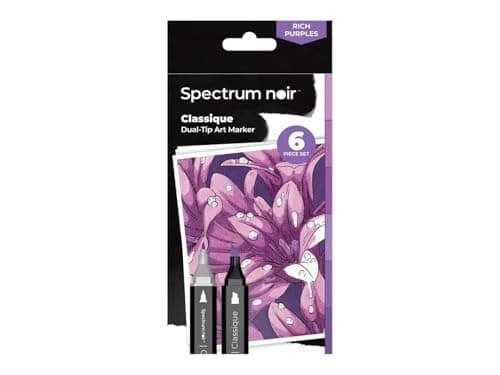Image of Spectrum Noir Classique Blend Twin Tip Blendable Alcohol Based Marker Set - Pack of 6 - Rich Purples