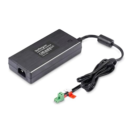 Image of StarTech.com 160W Universal DC Power Adapter (24V/6.6A), 4ft(1.2m) 2-Wire Cord, 2/3-Pin Terminal Blocks, 100-240V AC/DC External Power Supply for Industrial USB Hubs, NA/UK/EU/ANZ (160W-POWER-ADAPTER)