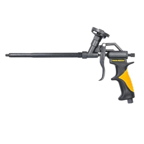 Image of TOUGH MASTER Foam Gun Professional Heavy Duty Aluminium Foaming Gun with Double PTFE Protection Stainless Steel Tube and Needle Spray Applicator with x2 Plastic Nozzles x2 Plastic Extension Tubes