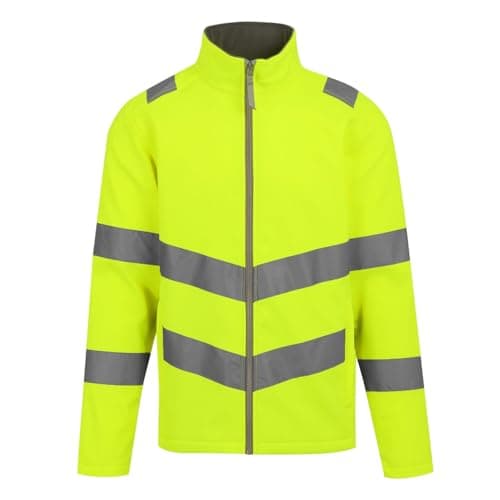 Image of Regatta Professional Mens Pro Contract Ablaze Hi-Vis 2 Layer Soft Shell Jacket Yellow M