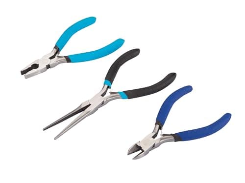 Image of Blue Spot 08512 Combination Mini Plier Set Needle with Side Cut - Blue (3-Piece)