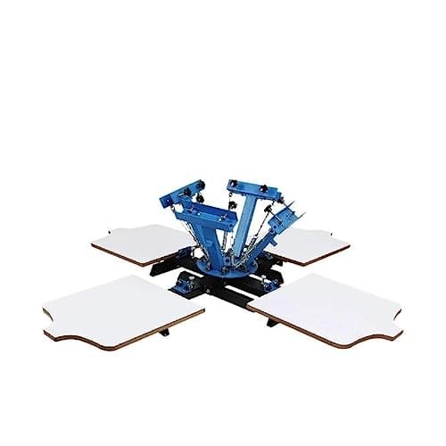 Image of 1/4 Color 1/2/4 Station Steel Silk Screen Printing Machine 21.7 x 17.7 Inch for T-Shirt Press Printer Equipment DIY Kit(4 Color 1 Station)