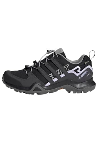 Image of adidas Women's Terrex Swift R2 Mid GTX W Trail Running Shoe, Core Black/DGH Solid Grey/Purple Tint, 4.5 UK