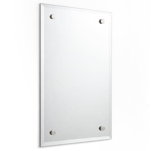 Image of EVERGOODS Frameless Rectangular Wall Mirror, Bevelled Edge Bathroom Mirror with Pre-Drilled Holes, HD Shatter-Proof Glass, Vertical or Horizontal Hanging for Bedroom Living Room (40 * 60cm)