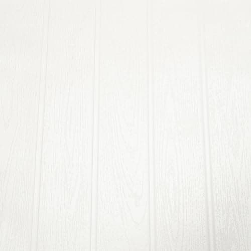 Image of White Beaded Wood Wallpaper Paintable Panel Effect Textured Free Match Feature 10m Roll