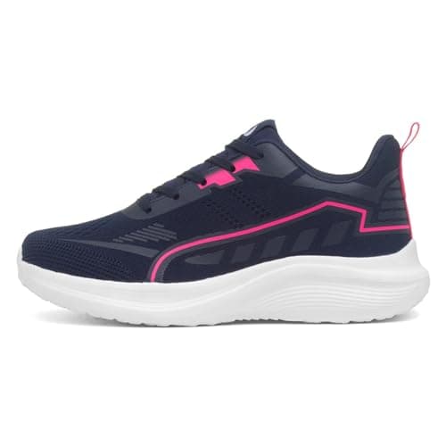 Image of XL Womens Navy & Pink Lace Up Trainer - Size 6 UK - Blue