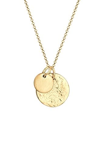 Image of Elli Necklace Women with Two Round Coin Pendants in 925 Sterling Silver - Length 45 cm