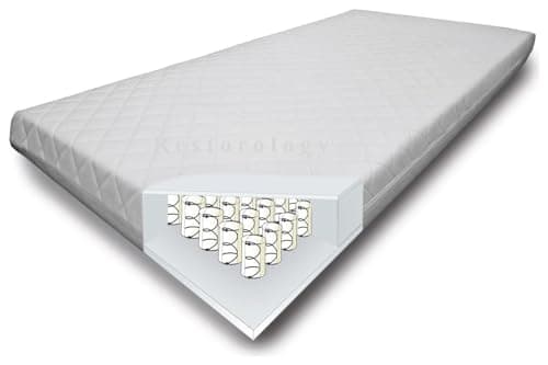 Image of Restorology Eco Pocket Spring Cot Bed Mattress, Single Layered Anti Allergy Baby Bed Mattress, Luxury Baby Toddler Crib Sprung Mattress,Hypoallergenic Fabric Removeable Cover (120 x 60 cm)