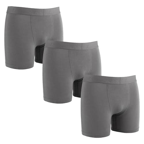 Image of ZAKIRA Men's Tencel Modal Boxers Trunks - Super Soft Stretch Breathable Quick Dry Underwear 3 Pack(Grey, M)