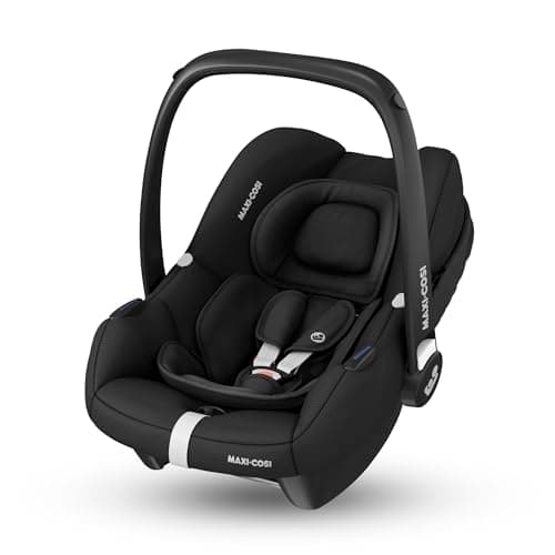 Image of Maxi-Cosi CabrioFix i-Size, Baby Car Seat, 0–12 Months, Max. 12kg, Lightweight Car Seat Newborn (3.2kg), Large Sun Canopy, Extra Padded Seat, Fits Most Maxi-Cosi Pushchairs, Essential Black
