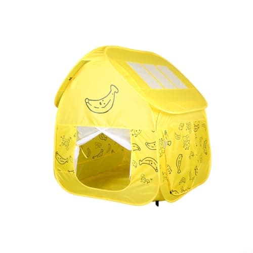 Image of Entgoinggo Kids Play Tent With Banana Print Indoor And Outdoor Garden Playhouse For Children Breathable Mesh Netting Easy Assembly Up Fort For Boys And Girls