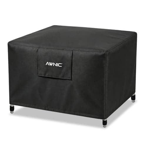 Image of AWNIC Fire Pit Cover Waterproof Square Firepit Cover with Hook and Loop 500D Oxford 65x65x30cm