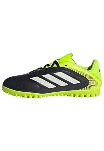 Image of adidas Unisex Kids COPA Pure III Club Turf Football Boots Kids, Core Black/Cloud White/Lucid Lemon, 5 UK