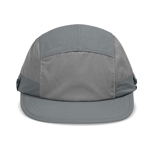 Image of Clakllie Flat Brim Baseball Cap Men's Snapback 5 Panel Cap Quick Dry Summer Sun Hats Ultra Thin UV Protection Hats,WBQSG1-Grey