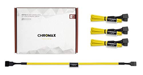Image of Noctua NA-SEC1 chromax.yellow, 3-Pin/4-Pin Extension Cables (30cm, Yellow)