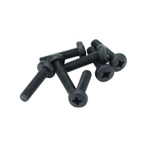 Image of M5 (5mm x 20mm) Pozi Pan Head Machine Screws - Black Plated Steel (Pack of 20)