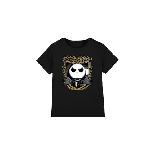 Image of The Nightmare Before Christmas Boys Jack Skellington Shaded Unisex Kids T-Shirt, Black, 12-13 Years UK