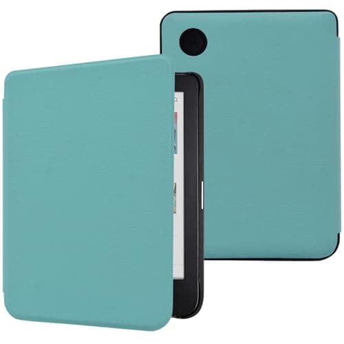 Image of DMLuna Case for Kobo Clara Colour/Clara BW/Clara 2E 6"eReader, Ultra Slim Lightweight Folio Premium PU Leather Protective Cover with Auto Sleep/Wake Function, Light Blue