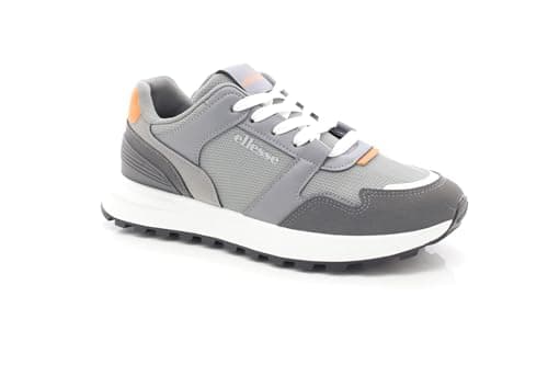 Image of ellesse Mens Riva Runner 1050 Sports Fitness Gym Running Lace Up Sneaker Trainers (Charcoal/Grey/White, UK Footwear Size System, Adult, Men, Numeric, Medium, 11)
