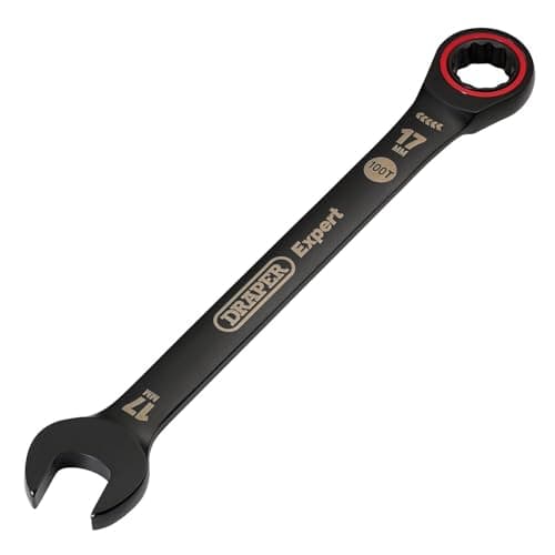 Image of Draper 03890 Expert HI-TORQ Metric Ratchet Combination Spanner, 17mm, Black