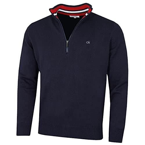 Image of Calvin Klein Golf Mens Cotton Sweater - Navy Sport - XL
