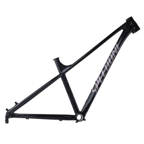 Image of ZECHAO Mountain Bicycle Frame 27.5/29ER, 15''/17''/19'' Aluminium Alloy Thru Axle 12x148mm Internal Wiring Hardtail MTB Bike Frame(Black,27.5IN -M)