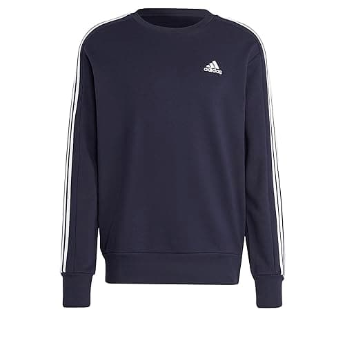 Image of adidas Men's Essentials French Terry 3-Stripes Sweatshirt, Legend Ink, S