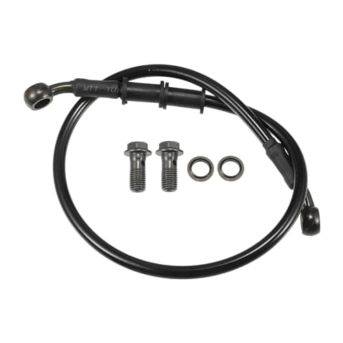 Image of Motoforti Universal Brake Hose Motorcycle ATV Dirt Bike Motocross Braided Hydraulic Brake Line Oil Hose Pipeline, 60cm, Durable, Metal, Black Army Green, 1 Set