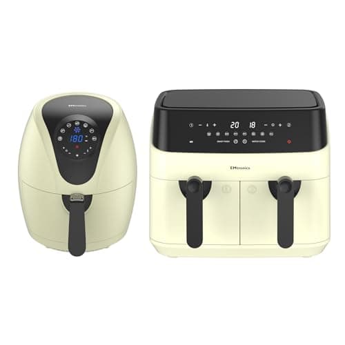Image of Emtronics Kitchen Set - Dual Drawer 9L & Manual Single 4.5L Air Fryer - Cream