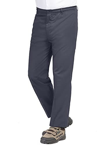 Image of Jolliman Mens Pull On Trousers Fully Elasticated Waist Pants Smart Casual Outdoor Walking Pants for Travelling, Hiking, Work Waist 36W / 29L Navy