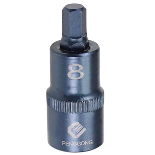 Image of Juttzzei 1/2" Drive x H8 (8mm) Hex Bit Socket, Premium S2 Steel H8 Hex Bit with 2" Length for Torque Wrench, Ratchet Wrench
