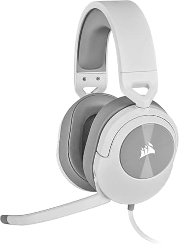 Image of Corsair HS55 SURROUND Lightweight Multiplatform Wired Gaming Headset – Dolby 7.1 Surround Sound – iCUE Compatible – PC, Mac, PS5, PS4, Xbox, Nintendo Switch, Mobile – White