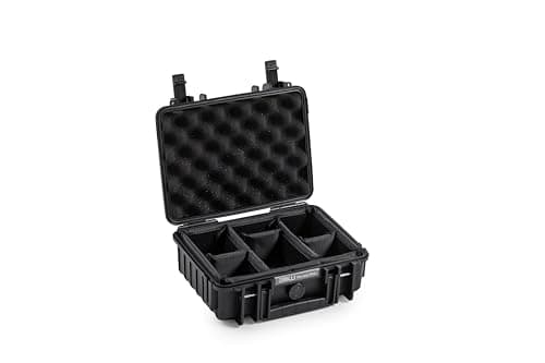 Image of B&W Outdoor Transport Case - Type 1000 with Padded Divider - Black - Waterproof according to IP67 Certification and Dustproof
