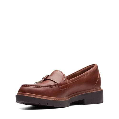 Image of Clarks Women's Westlynn Bella Loafer, Tan Leather, 6 UK