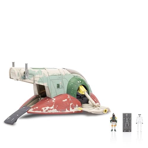 Image of Star Wars Micro Galaxy Squadron Boba Fett's Starship (Ep 5) - 7-Inch Vehicle with Flight Display Stand and Three 1-Inch Micro Figure Accessories