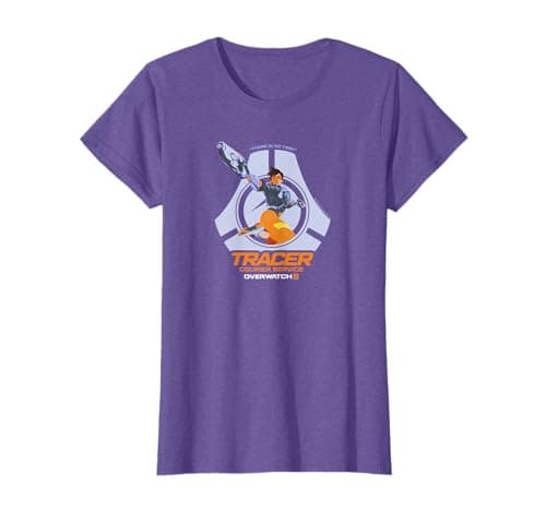 Image of Overwatch 2 Tracer Courier Service There In No Time Logo T-Shirt