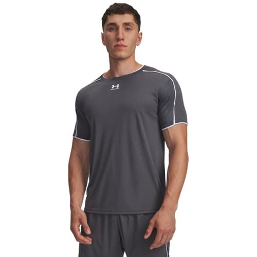 Image of Under Armour UA M Challenger Train SS - Short Sleeve - Tops - Castlerock/White - Size: LG