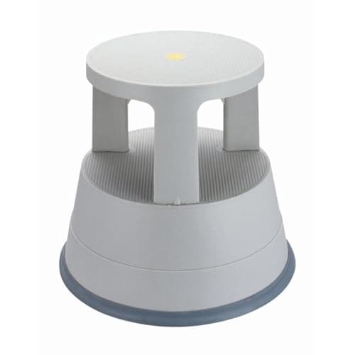 Image of Swift Supastep Grey Kick Step Stool with Retractable Castors Heavy Duty PP Great For Work Office Warehouse Retail Home 150kg Load Capacity