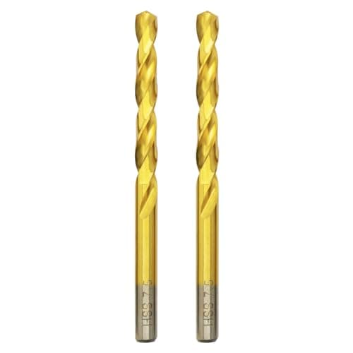 Image of Hilpaty HSS-TiN Drill Bit 7.5mm x 109mm x 2pcs Titanium Coated Twist Drill Bits for Metal, Stainless Steel, Non Ferrous, Cast Iron, Wood