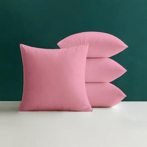 Image of Crescent Textile Waterproof Outdoor Garden Furniture Seat Cushion 45x45cm Decorative Throw Pillow Shredded Foam Filled for Garden Sofa Livingroom Chair Bedroom Tent Park Patio (4, Pink)