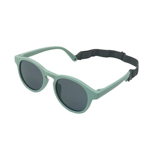 Image of FloraVigo baby sunglasses, kids sunglasses with strap polarized flexible frame, UV400 protection suitable for 0-36 months infants and toddlers girls and boys (Sand green)