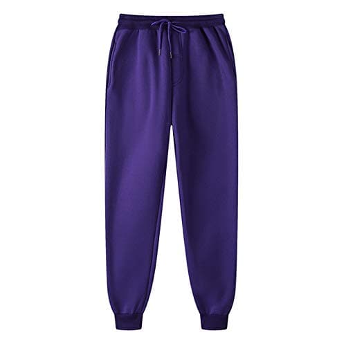 Image of NUSGEAR Mens Trousers Sweatpants Pants Joggers Runnning Gym Fitness Sport Slim Fit Padded Casual Pants Tracksuit Bottoms Lounge UK Regular Fit Straight Leg Stretch Trousers Streetwear Hip Hop Purple