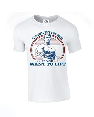 Image of Come with Me If You Want to Lift Terminator Arnold Schwarzenegger Gym Workout Top Tshirt White